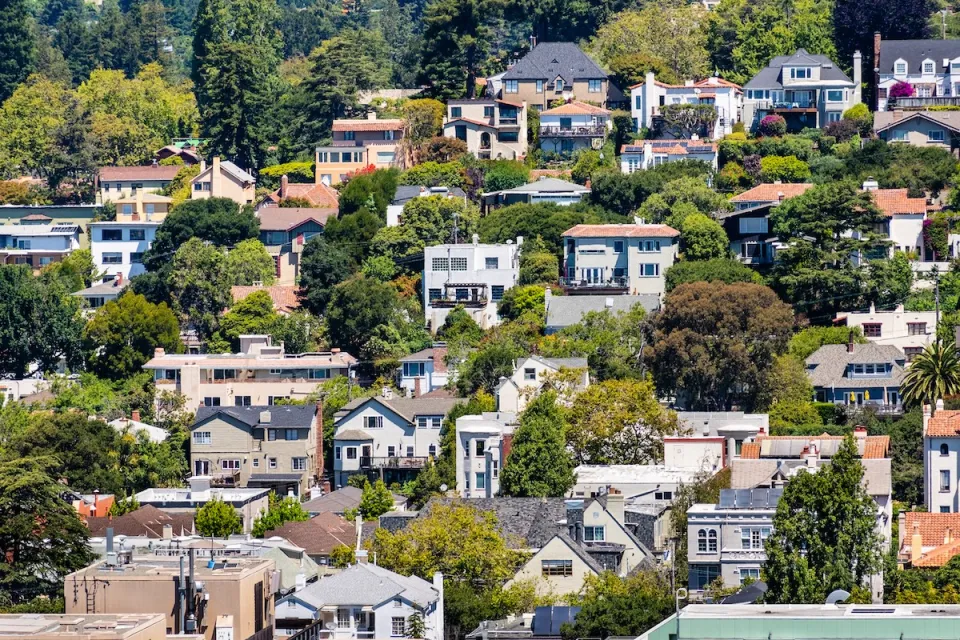 Hillside homes in Berkeley, California.